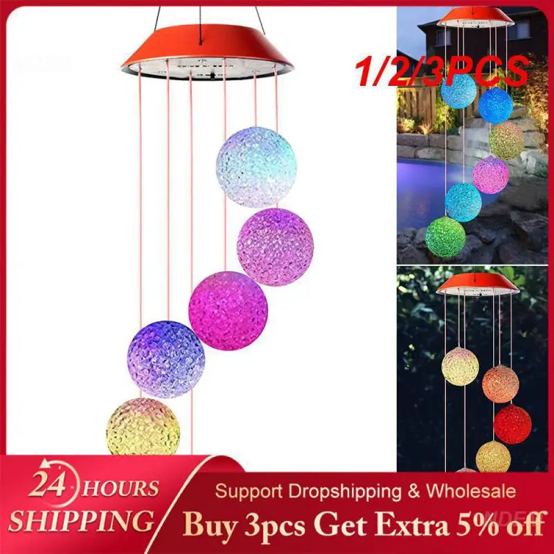 

1/2/3PCS Outdoor Durable Beautiful Durable Wind Chimes For Garden Solar-powered Innovative Led Decorative Eco-friendly