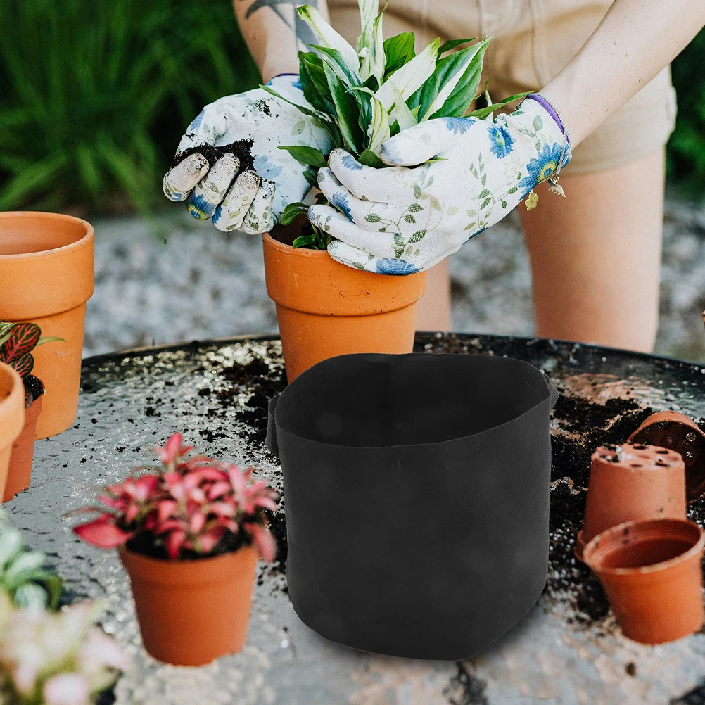 

3Pcs Thick Non-Woven Plant Storage Bags Comfortable Handled Planting Pouches For Vegetables And Flower Growing