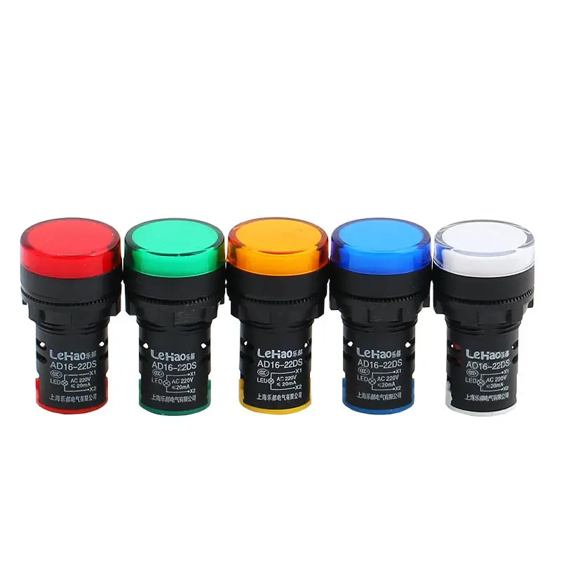 1PC Indicator Signal Lamp Light Waterproof 22mm Mounting DC 12V 24V AC 110V 220V 380V Red Green Yellow Blue White LED Bulbs CZYC