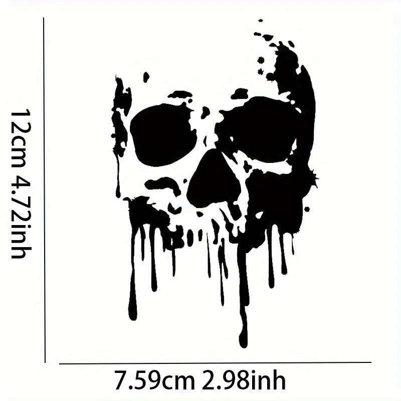 Skull Drip Paint PVC Vinyl Stickers Decals High Quality for Car Moto Helmet Laptop Universal Decor Accessories