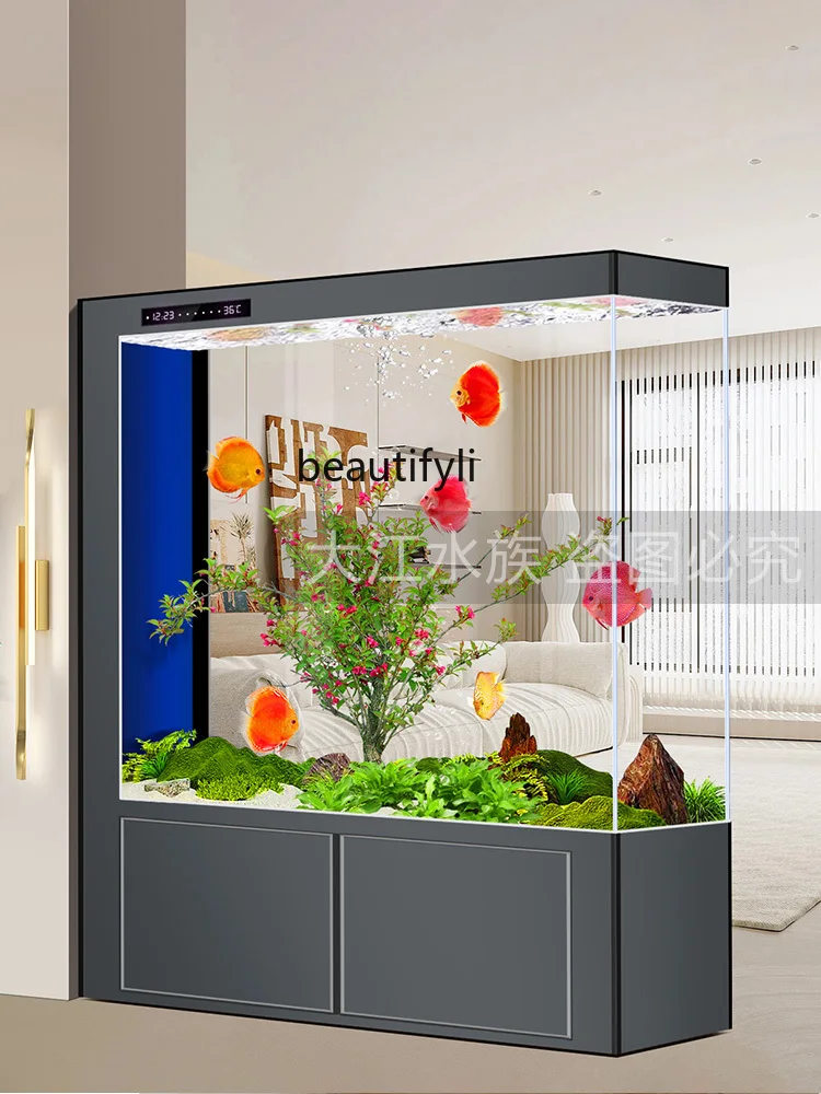 New Fish Tank Living Room Home Screen Hallway Medium and Large Aquarium Ecological Change Water