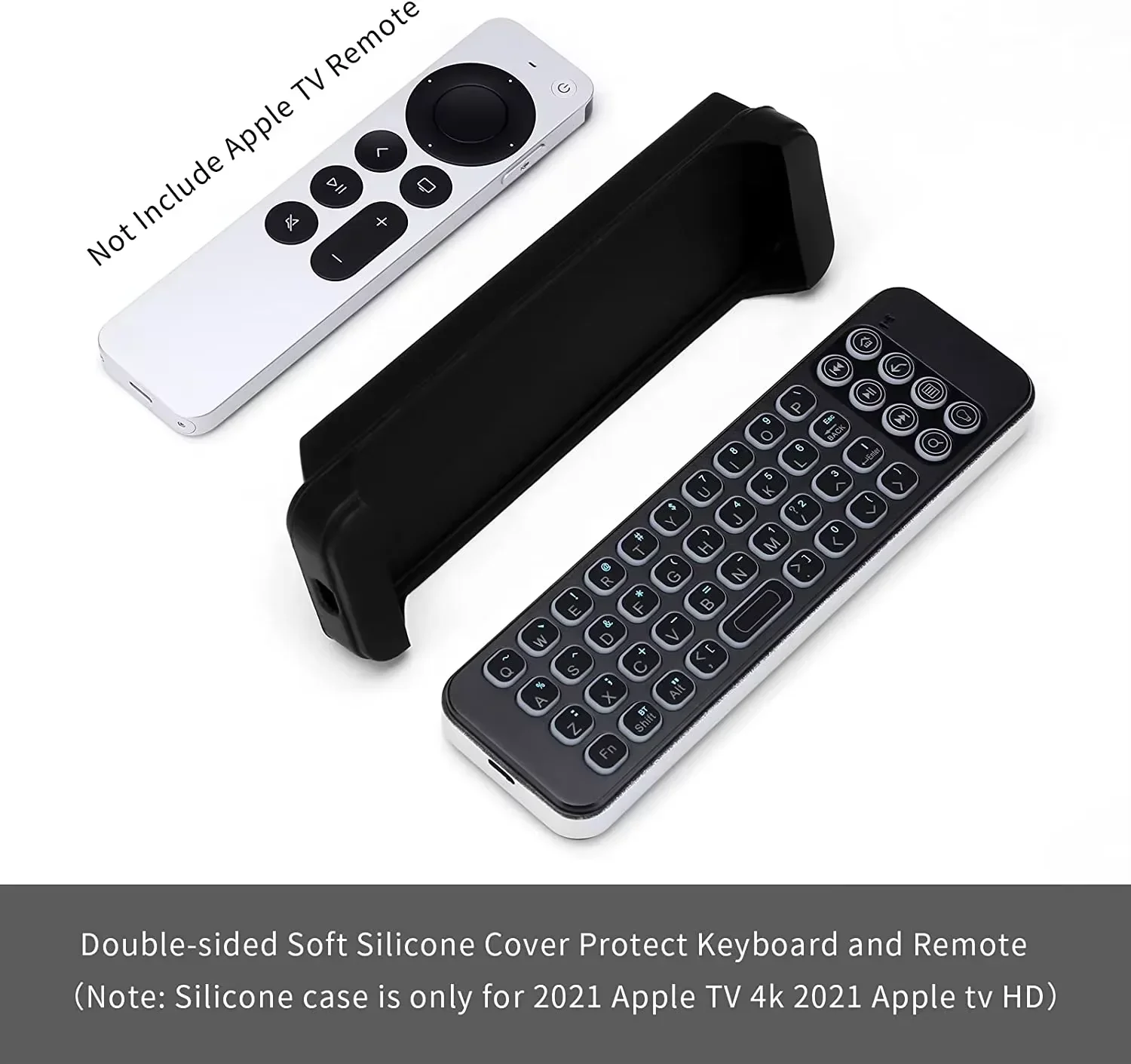 iPazzPort Mini Wireless QWERTY Keyboard Rechargeable for Apple TV 4K Fire TV Smart TV/Phone Typing Search  KP-810-30BR2
