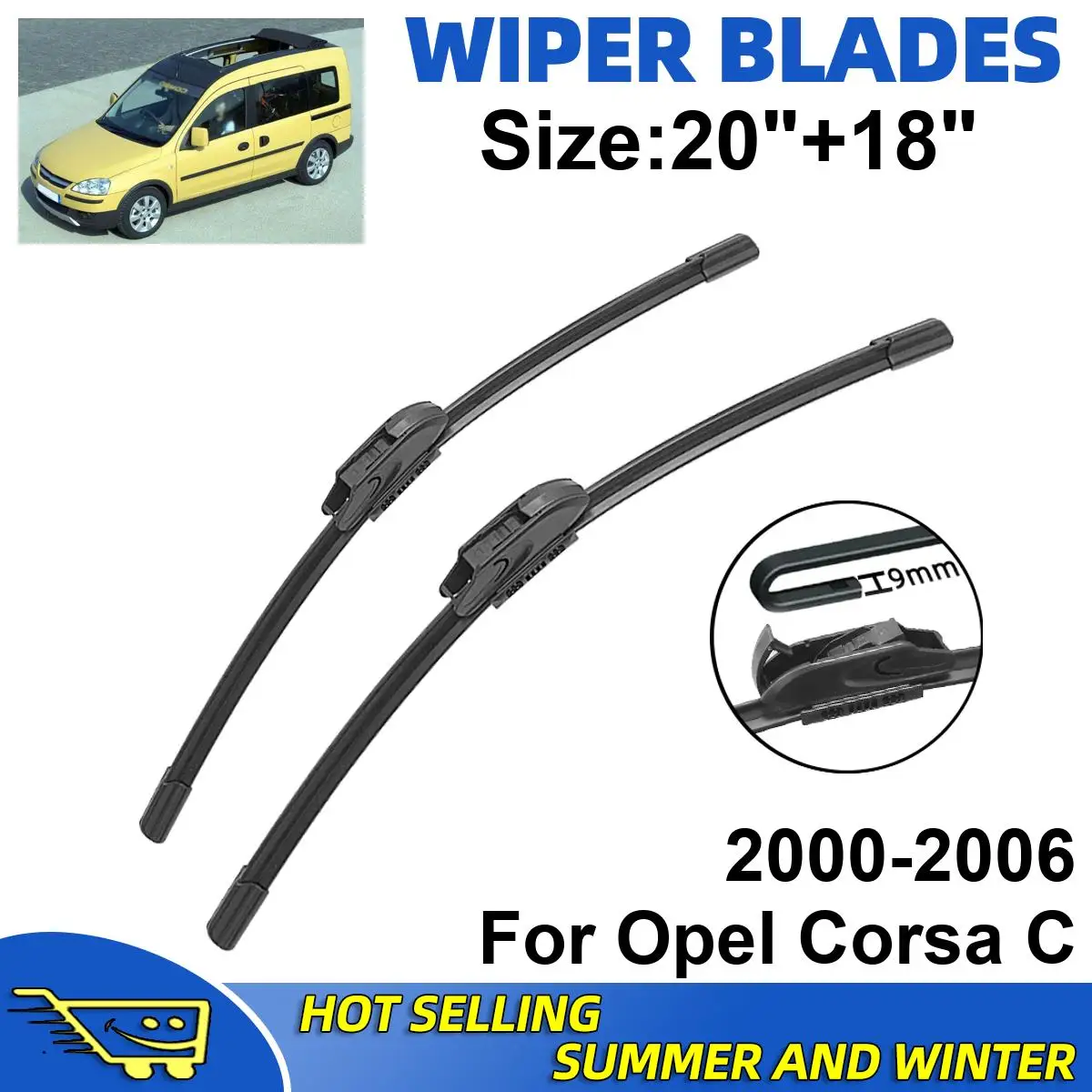 

Комплект стеклоочистителей для Opel Corsa C 2000-2006, 2 шт.