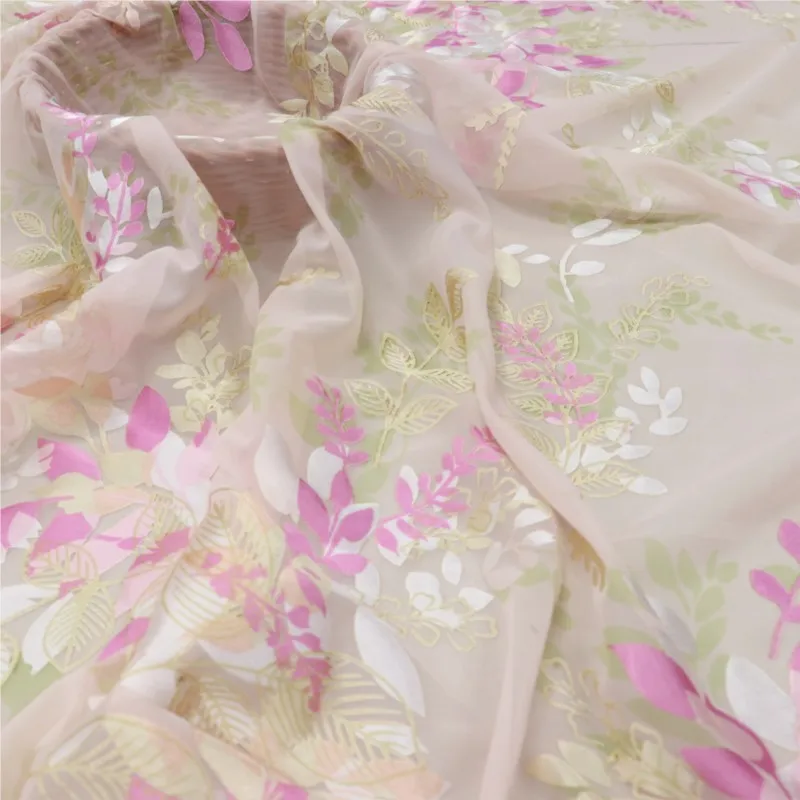 Woven brocade viscose printed mottled burnt gauze velvet fabric sleeping dress cheongsam