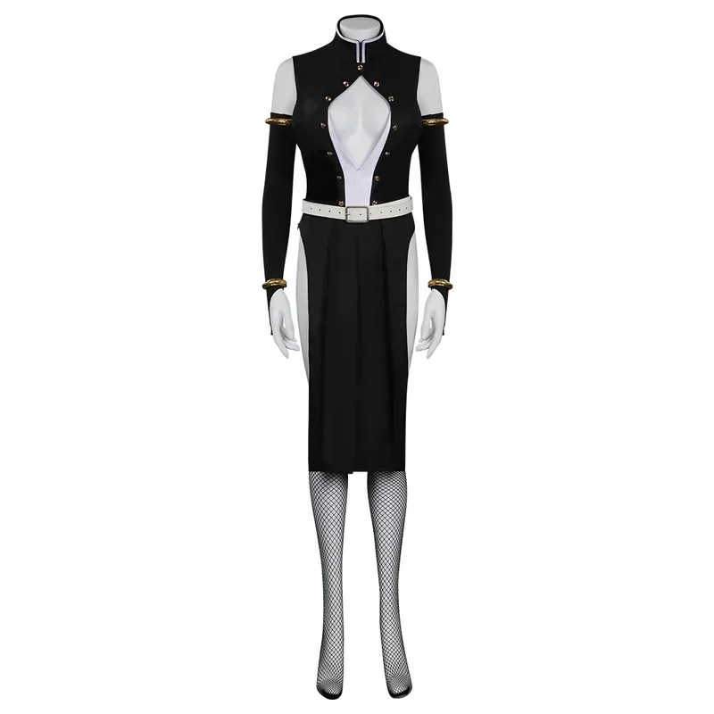 Uzui Tengen Cosplay Costume Team Uniform Party Carnival Black Dress Anime Sticker Clothes Wig Cosplay Costume Women Female Wig