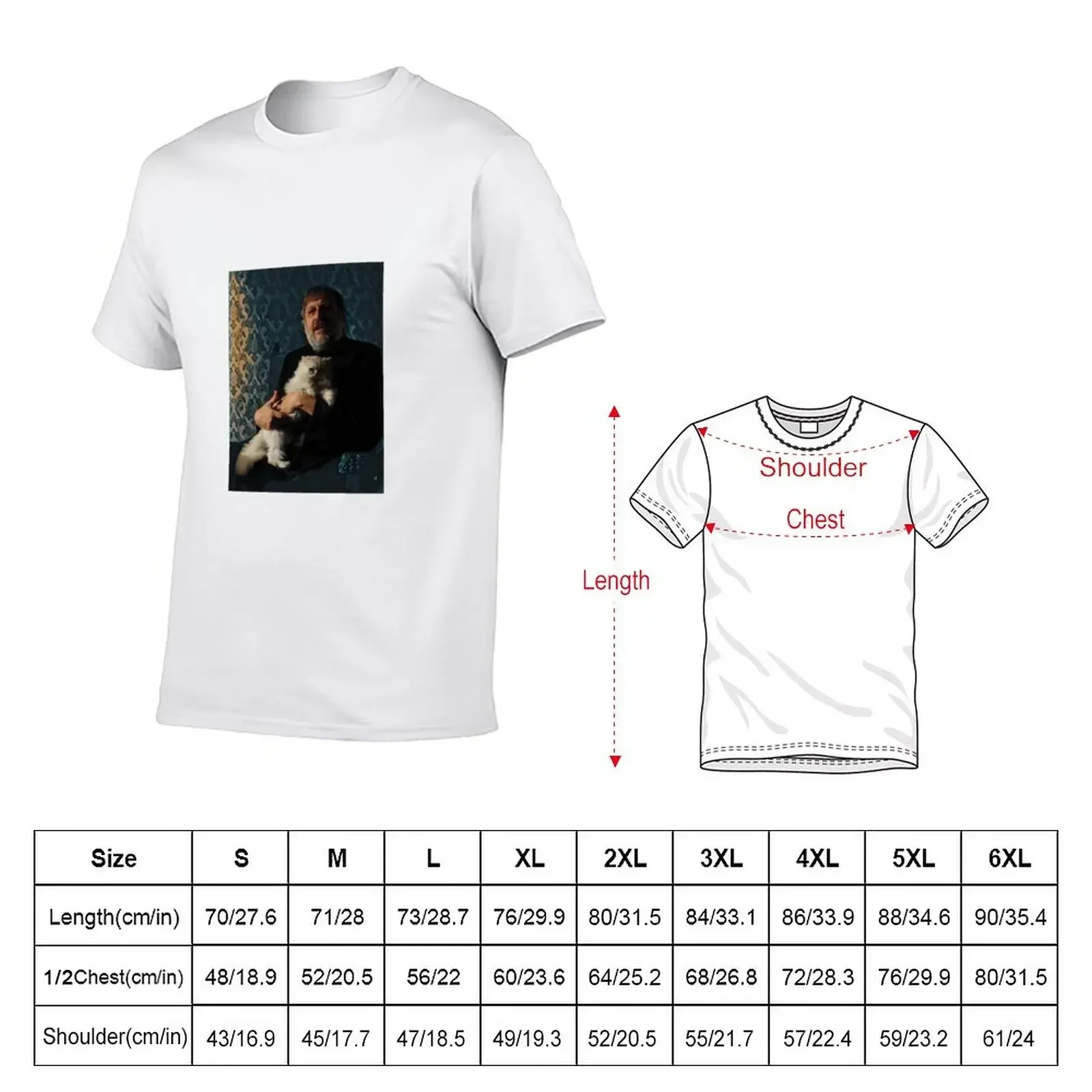 Slavoj Zizek with Cat - stylized T-Shirt new edition customs design your own shirts graphic tees mens graphic t-shirts funny