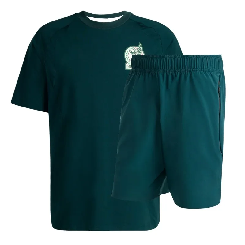 

Mexico National Football Jersey Pack of 2 Wearing Shorts Mexico Men Breathable Short Sleeve Soccer Training Shirt Sports Uniform