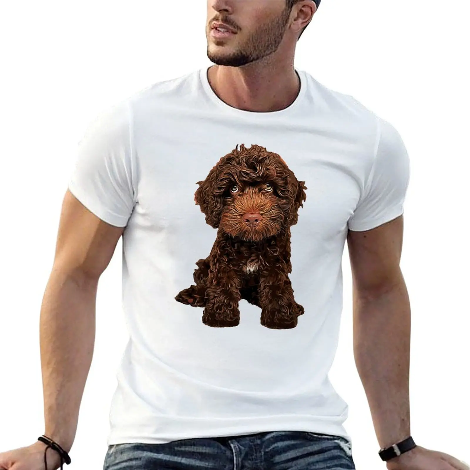 

Cockapoo Chocolate Puppy Dog Poodle Mix T-Shirt funny t shirts cotton printed t shirts for man T-Shirt