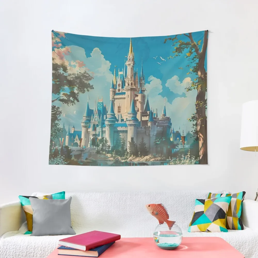 

Vintage Fairytale Castle Tapestry Wall Tapestries Decorative Paintings Bedrooms Decorations Tapestry