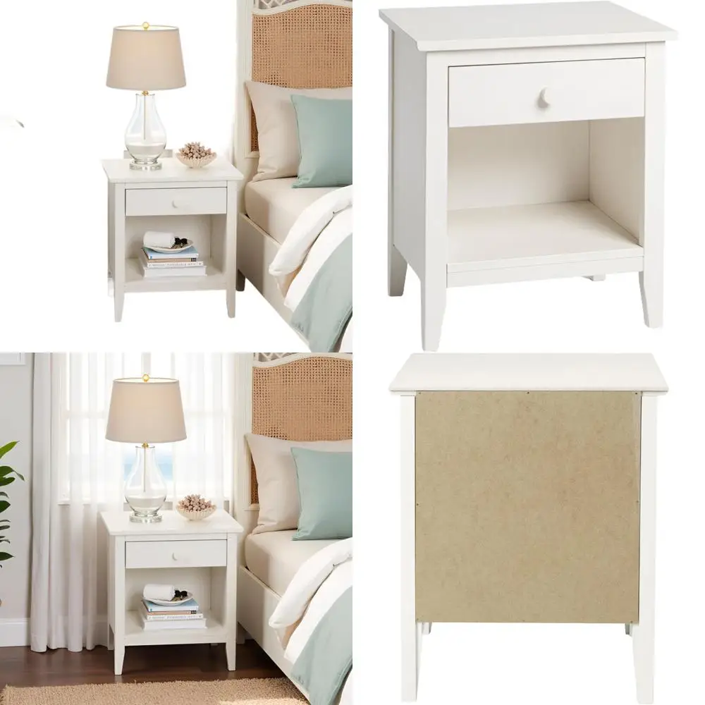 

Простота деревянная тумбочка — современная прикроватная тумбочка с выдвижным ящиком, металлическими направляющими и открытой полкой для хранения — небольшой столик для спальни