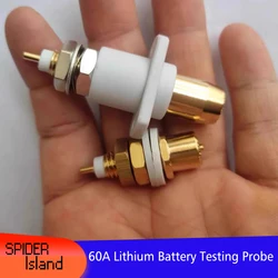 60A Battery Test Probe Testing Pin Charge Discharge Testing Probe High Current 18650 Tester for DIY Stand Nagetive Positive