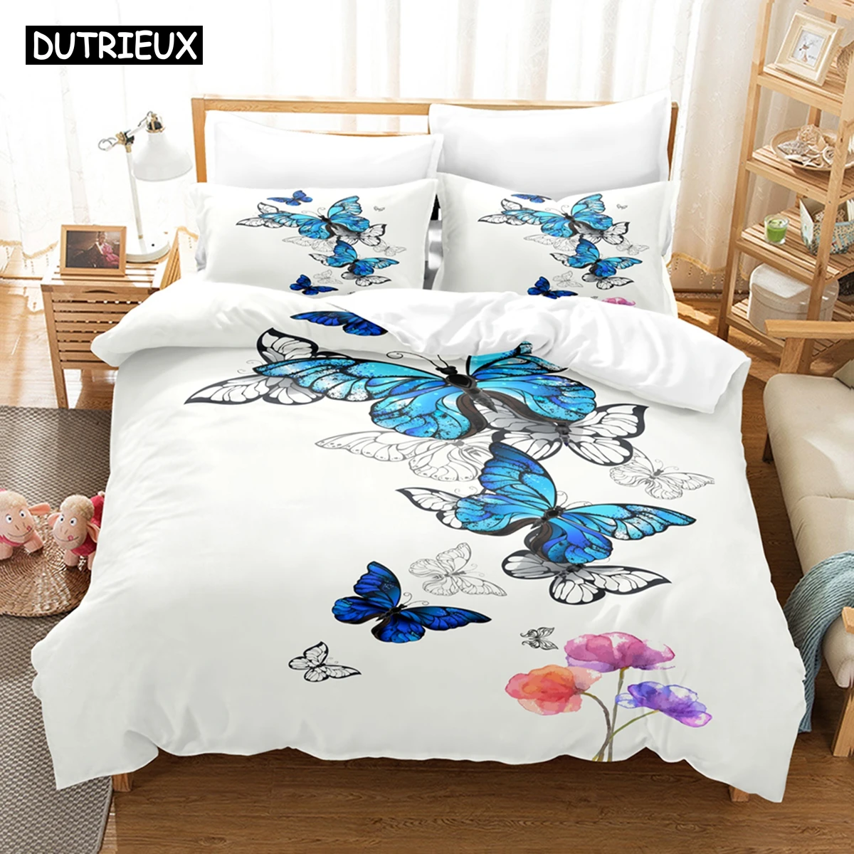 

3D The Butterfly Bedding Sets Duvet Cover Set With Pillowcase Twin Full Queen King Bedclothes Bed Linen