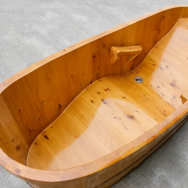 Solid Wood Bathtub Adult Household Steam Sauna Bath Bucket for Sweat and Fumigation Large Wooden Tub for Home Spa Relaxation