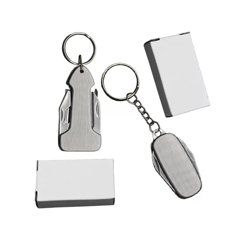 Llavero multiusos acero inoxidable con cuchillo plegable y herramientas - imagen 3
