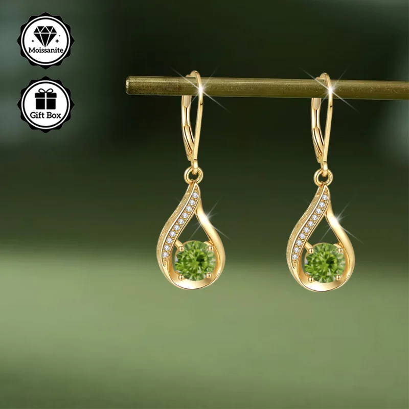 

LAMVOICE jewelry for women/earrings Hook with moissanite S925 sterling silver earrings Valentine’s Day gift for her