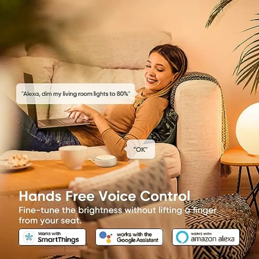 Smart Dimmer Switch 4 Pack, Single Pole Smart Switch Works with Alexa and Google Home, Neutral Wire Required, 2.4GHz WiFi Dimme - view 3