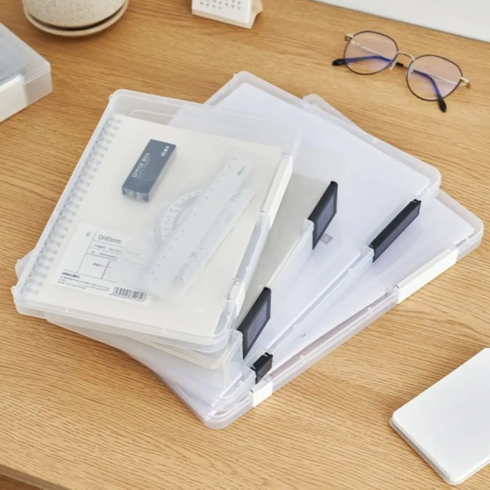 

Document Case Transparent A4 File Box Portable Durable a5 Organize The Box Simple Folder a4 File Storage Box Desk Organization