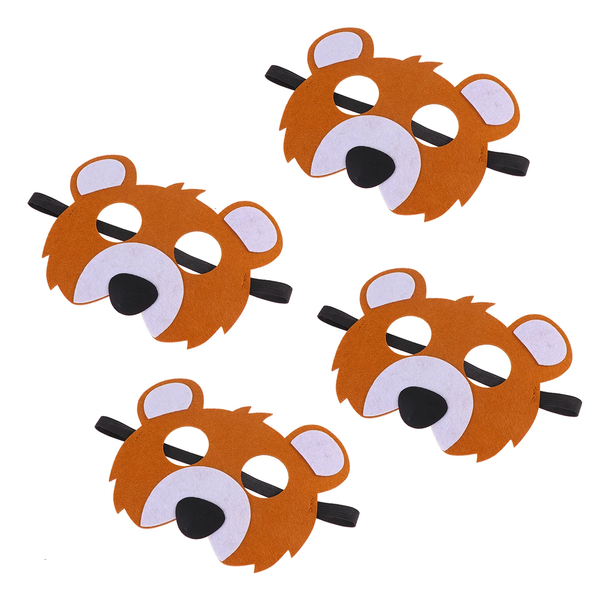 4 Pcs Children Performance Props Felt Masks Animal Shape Cartoon The Facial Halloween