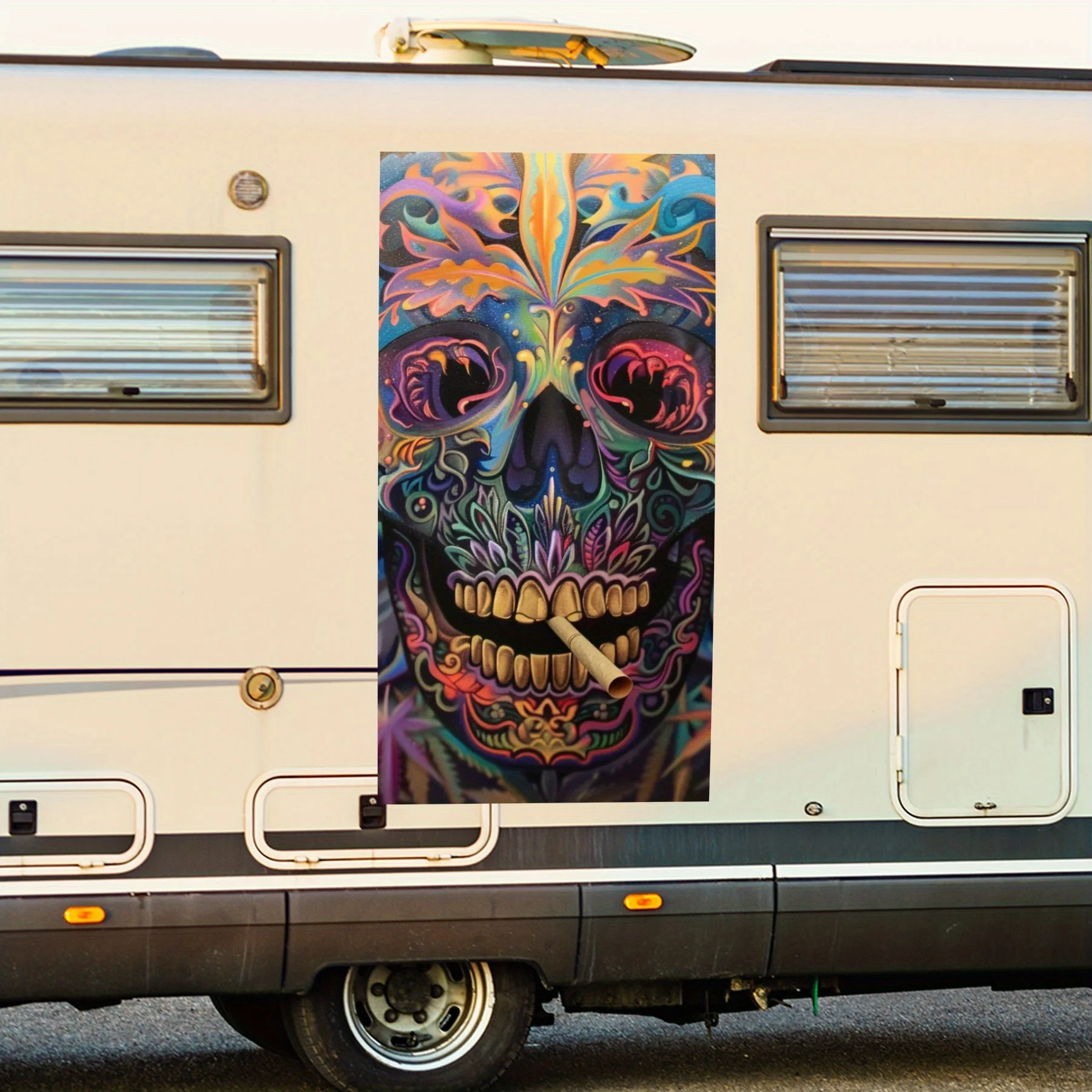 

Наклейка с черепом, виниловая наклейка для двери автомобиля на колесах, водонепроницаемые самоклеящиеся виниловые наклейки для хвоста и бампера автомобиля, украшение