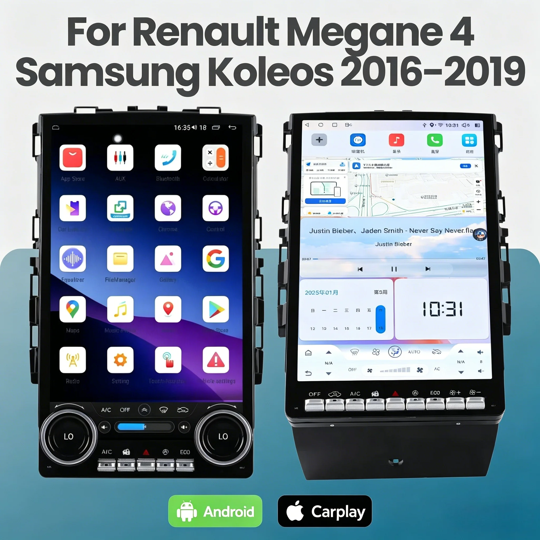 For Renault Megane 4 Samsung Koleos 2016-2019 Android 14 Screen Car Radio 14.5'' Carplay GPS Stereo Multimedia Player Head Unit