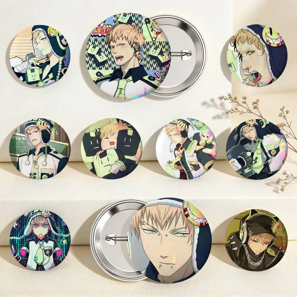 Game D-DRAMAtical Murder Noiz Round Badge Lapel Pin Backpack Clothing Jewelry Accessories Gift Brooch