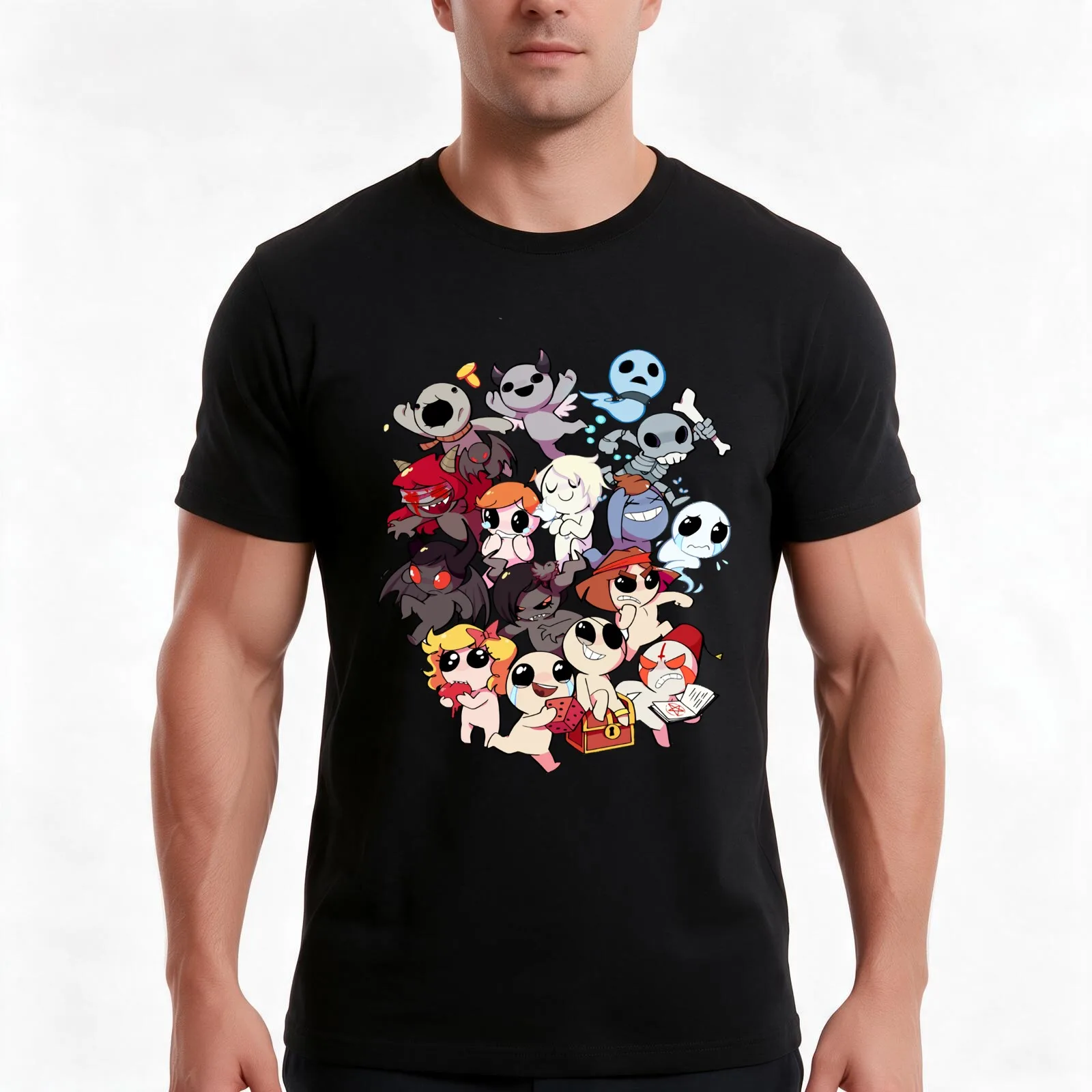 The Binding Of Isaac T-Shirt Summer Casual Cotton Tee Oversized Streetwear Tops Vintage Graphic Print Loose Fit Short Sleeve