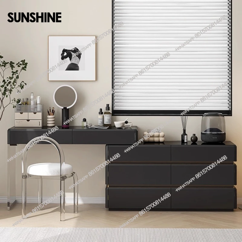 

Italian simple with ambient light bedroom bedside cabinet storage dressing table