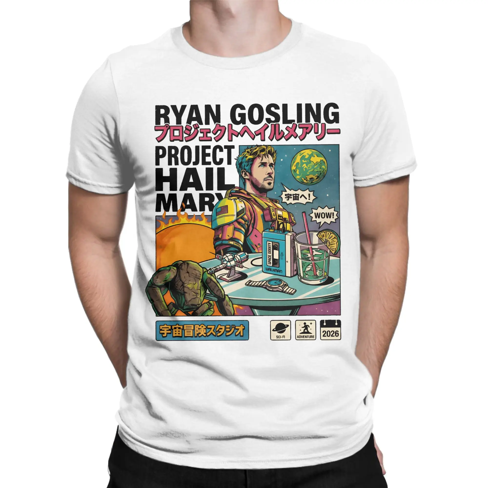 Project Hail Mary T-Shirt Summer  Vintage T-Shirts 100% Cotton Hip Hop Tshirt For Adult Short Sleeve Custom Logo Tees