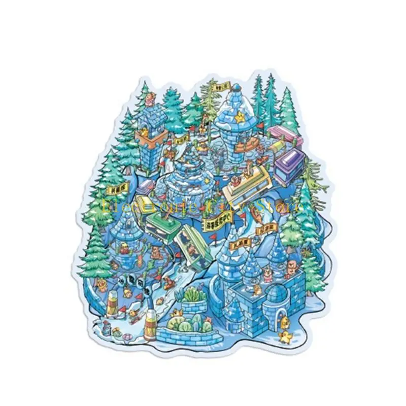 Long Lastingness PET Seasonal Landscape Sticker For Art Crafts Room Decorative HU8D