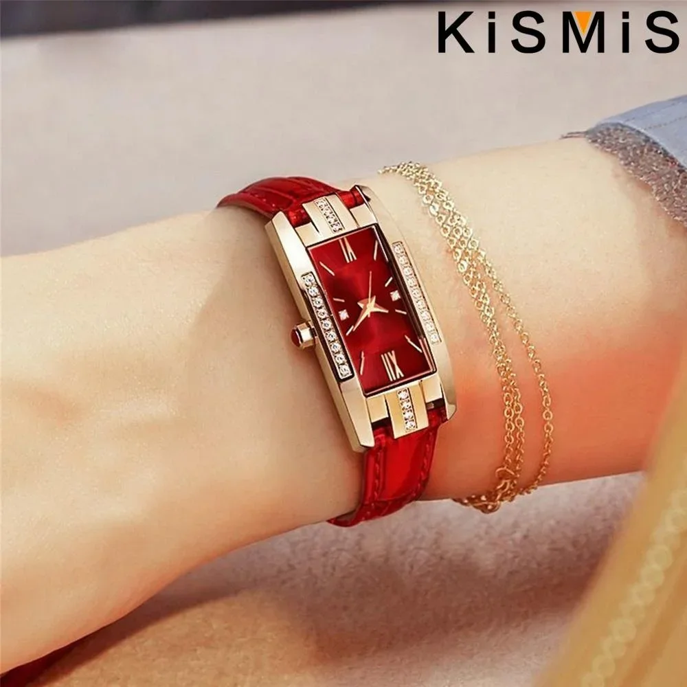 Reloj de pulsera de cuarzo con diamantes de imitación barrocos para mujer, reloj analógico con puntero rectangular, regalo para mamá o ella