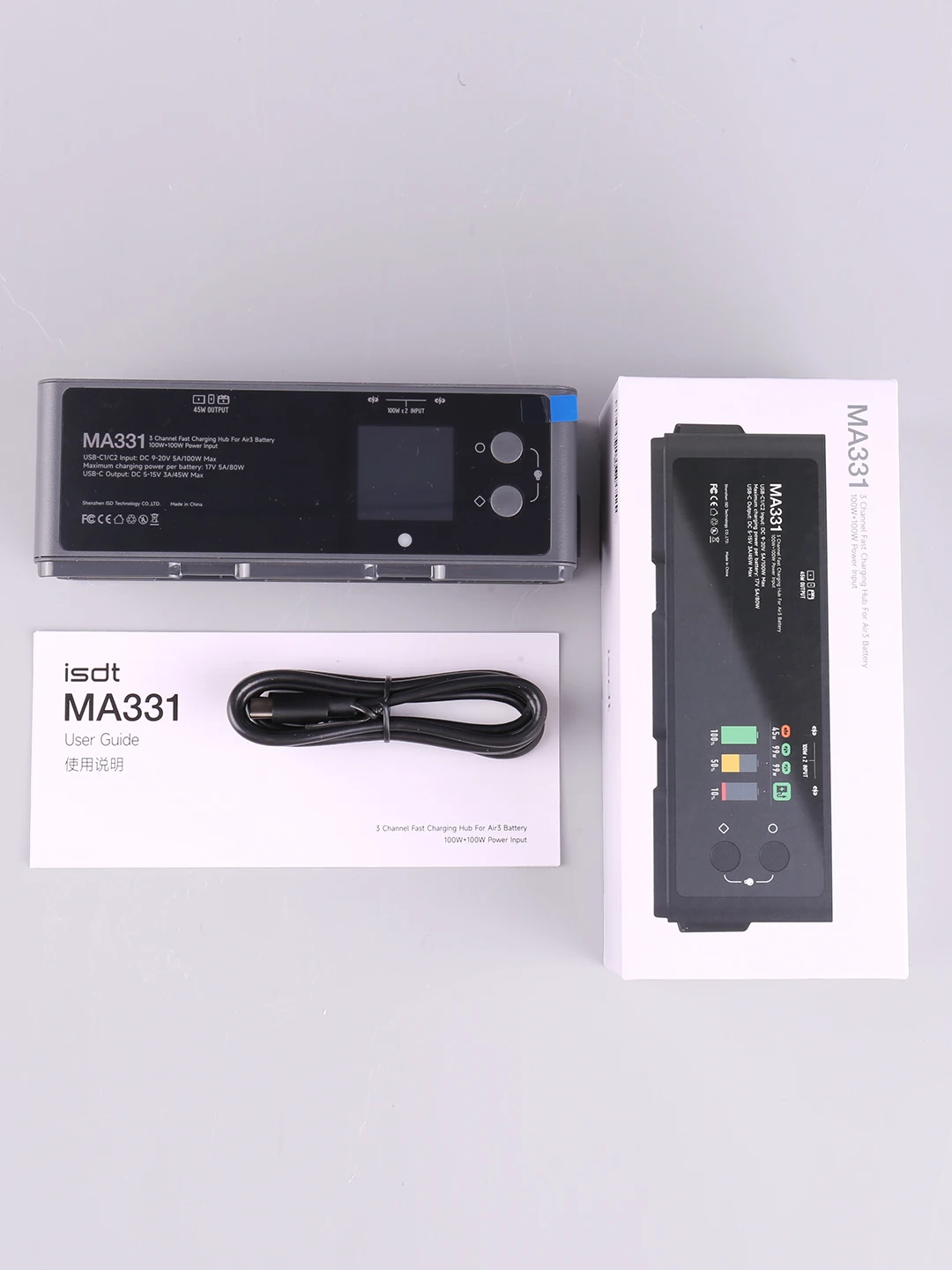 

ISDT MA331 200W (Dual 100W) Smart Battery Fast Charging Butler USB Type-C Plug OTA Upgrades For DJI Air3 Aerial FPV Drone