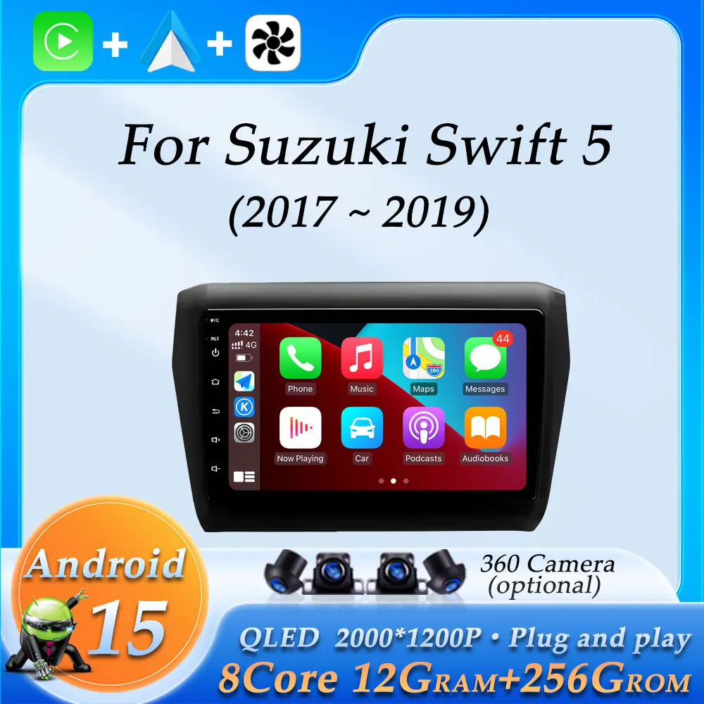DSP Stereo GPS Navigation Split Screen for Suzuki Swift 5 2017 - 2019 Car Radio Video Audio Multimedia Player Wireless CarPlay