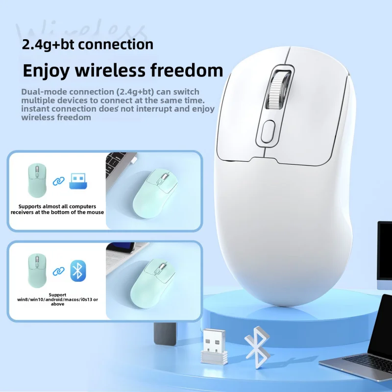 

Wireless Bluetooth Dual Mode Mouse Silent Office Laptop Fresh Style Computer Peripheral