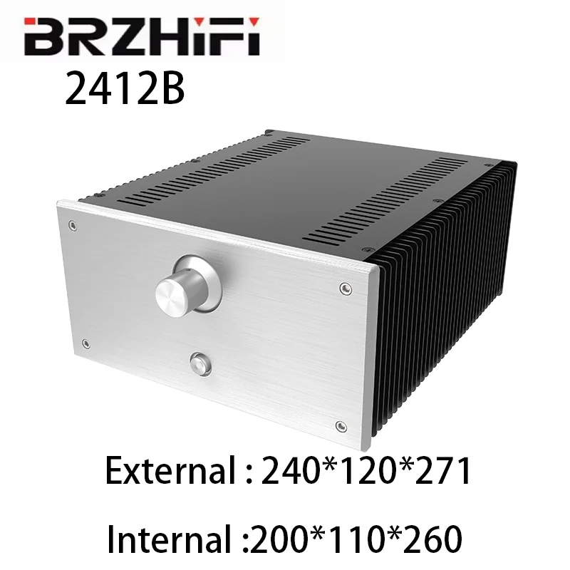 BRZHIFI 2412B Class AB Audio Amplifier Box 1969 Sound Amp Circuit Board PCB Aluminum Enclosure Audiophile Diy Kit with Heat Sink