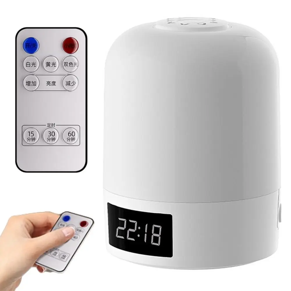 

3 Color Touch Night Light Dimming Eye Protection Bedroom Bedside Lamp Digital Clock Simple LED Table Lamp Kids Room