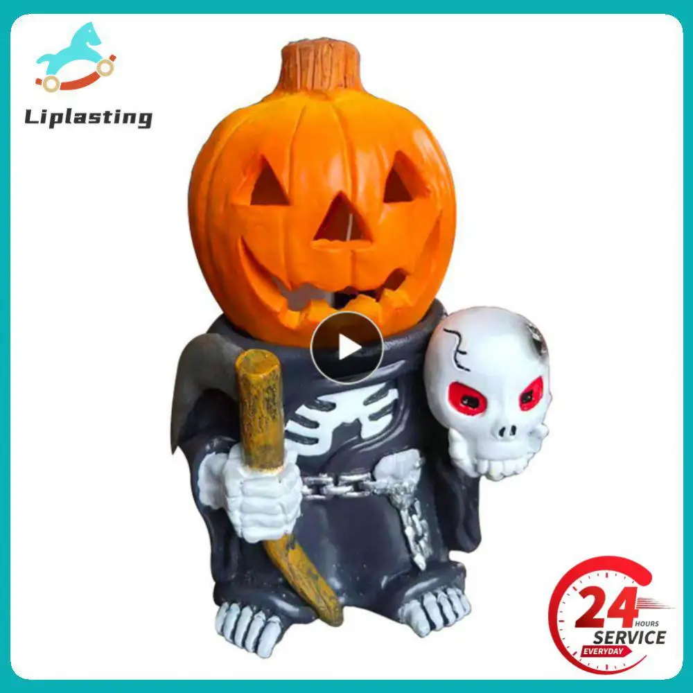 

Pumpkin Head Crafts Outdoor Garden Ornaments Hand-painted Creative Funny High Quality Party Supplies Pumpkin Knight Skull Lamp