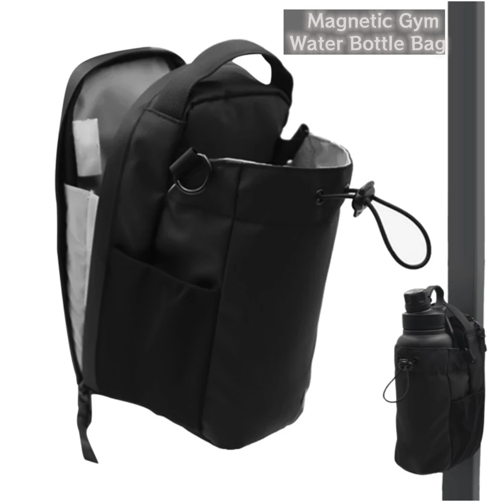 

Magnetic Gym Water Bottle Bag Fitness Non Slip Magnetic Gym Sling Bag With Phone Pocket Magnetic Water Bottle Carrier Pouch