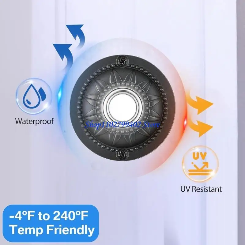 547F ترقيات معدنية تضيء زر ضغط جرس الباب استبدال معدني قوي مقاومة للحرارة تركيب بسيط للمنازل