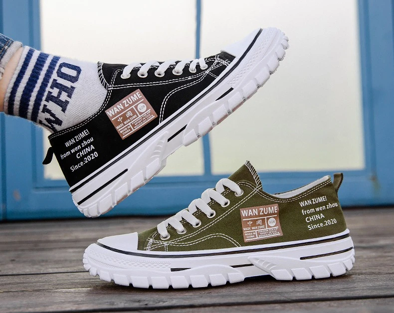 Mode rutschfeste Männer Casual Canvas Schuhe Bequeme flache Turnschuhe – Detail 9