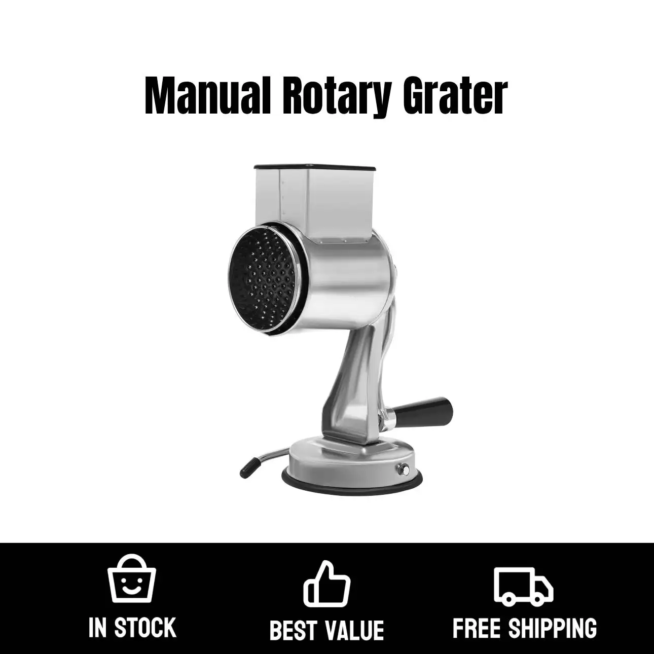 

Manual Rotary Grater Stainless Steel Rotary Grater W/5 Different Blades Practical Kitchen Tool Labor-Saving
