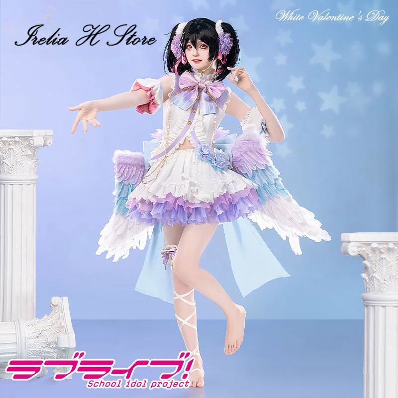 

Irelia H Store Anime Nico Yazawa From LoveLive Cosplay Costumes Nico Yazawa White Valentine's Day Angel Dress Halloween Costume