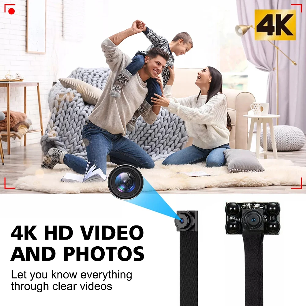4K WIFI Wireless Spy Mini Camera Infrared Pinhole DIY Hidden HD Camera IP DVR Nanny Camera