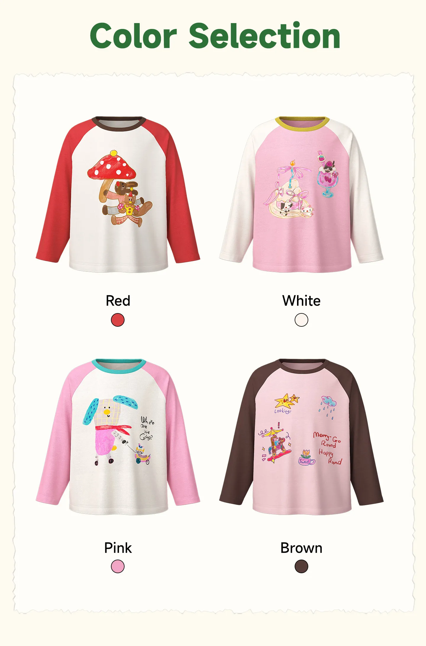 Amila 2026 Herbst Neues Stylisches und Bequemes Kinder-T-Shirt mit Niedlichem Patchwork-Farbblock und Kreativem Musterdesign Langarm – Detail 7