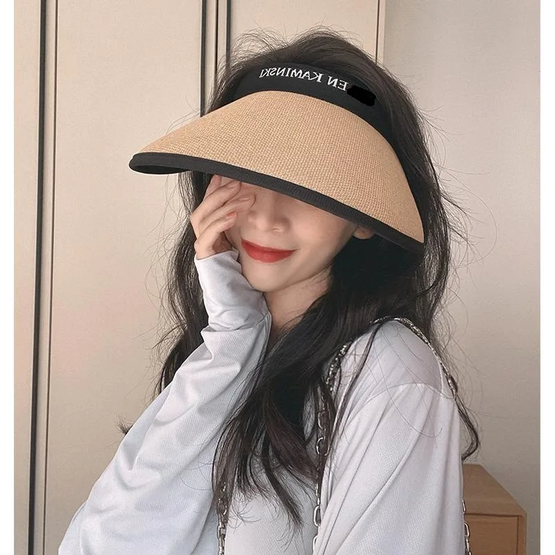 

Straw Hat Empty Roof Uv Sunscreen Cap Ultraviolet-Proof Large Brim Sunshade Straw Hat Sunhat Girl