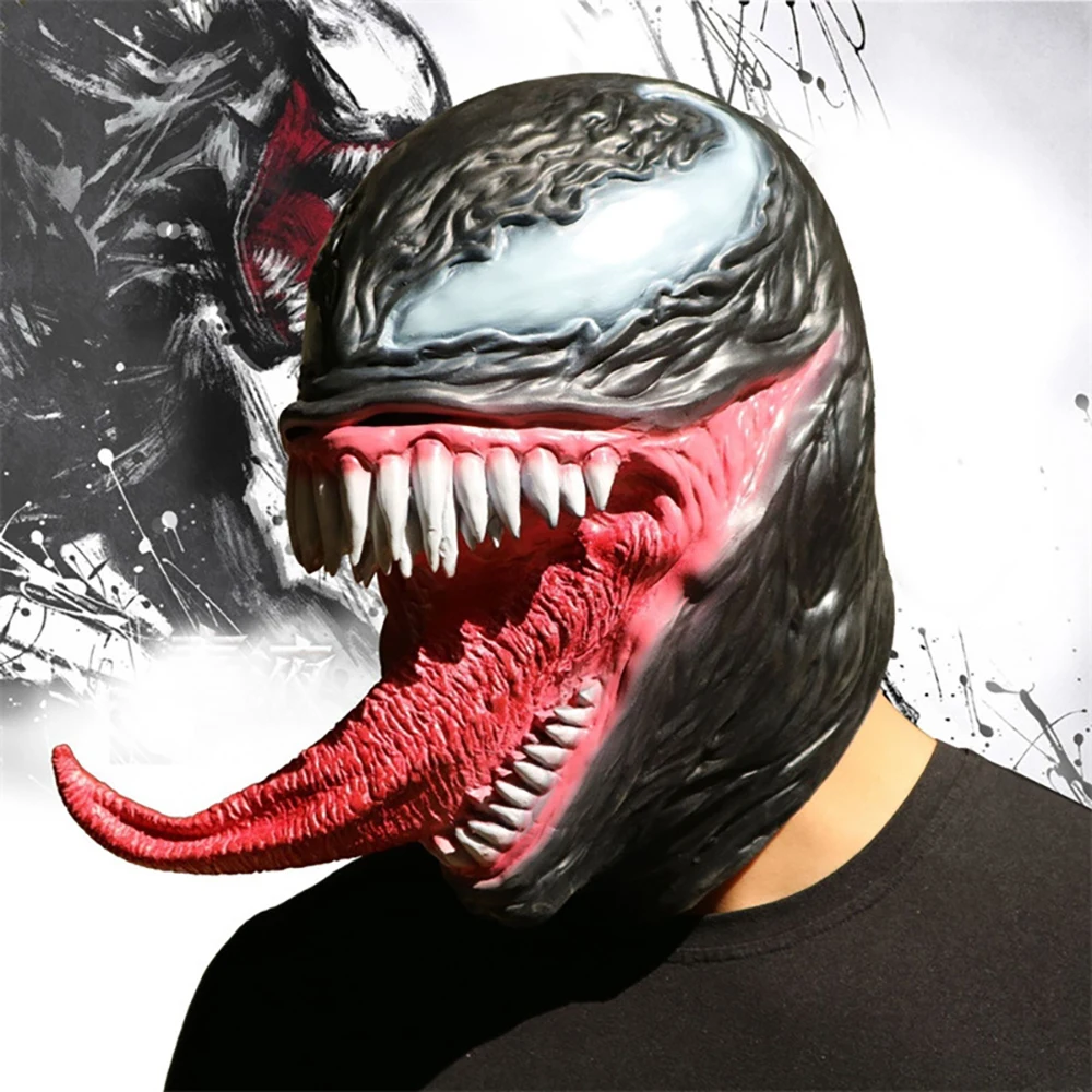 

2024 New Release of Horror Latex Venom 2 Mask Cosplay Avengers 4 Hero Headgear Hero Villain Venom Headgear