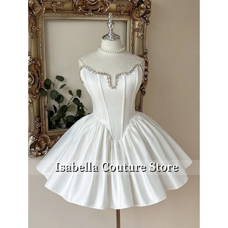 Peplum A-line Mini Satin Homecoming Dresses Sweetheart Sleeveless Prom Gowns Girl Birthday Dress Robe De Soirée Customized