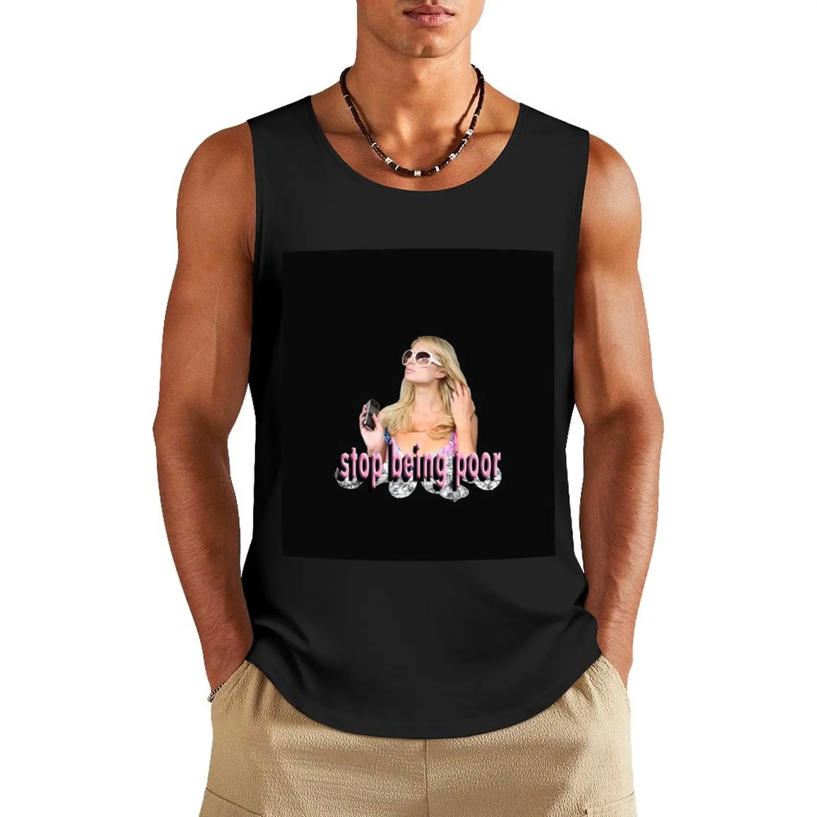 Paris-Hilton Tank Top muscular man gym shirts bodybuilding man