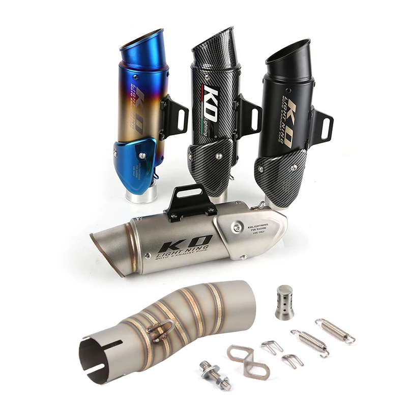 Slip On For CFMOTO 450SR NK450 450NK Motorcycle Exhaust Pipe Muffler Escape DB Killer Middle Connect Tube Stainless Steel 22-24