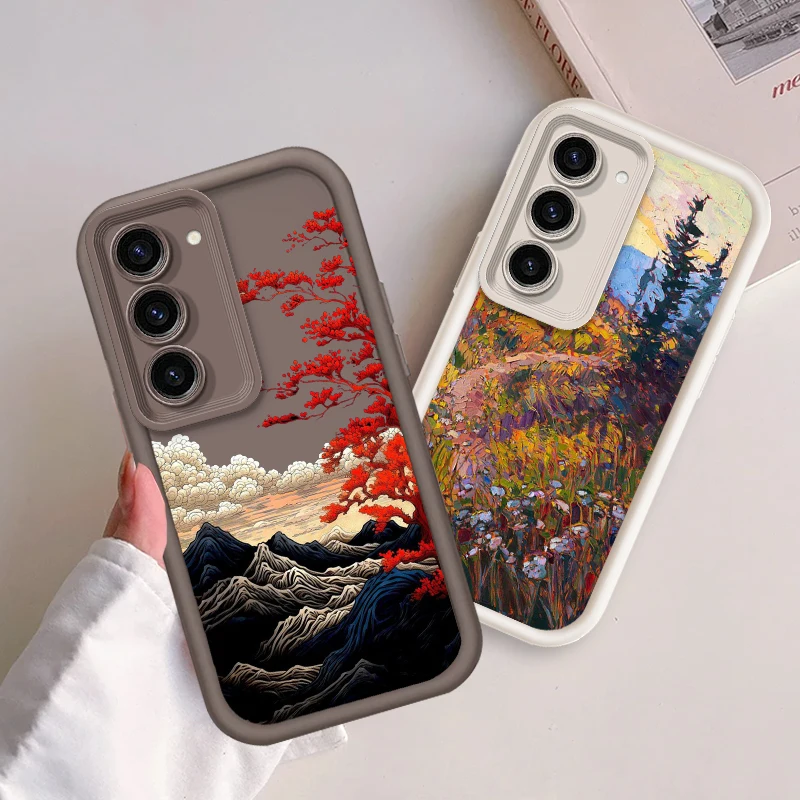 Artistic Waves Landscape Fish For Samsung Note 20 S24 S23 S22 S21 S20 Ultra Plus FE A25 A23 A22 A15 A31 5G Eye Ladder Back