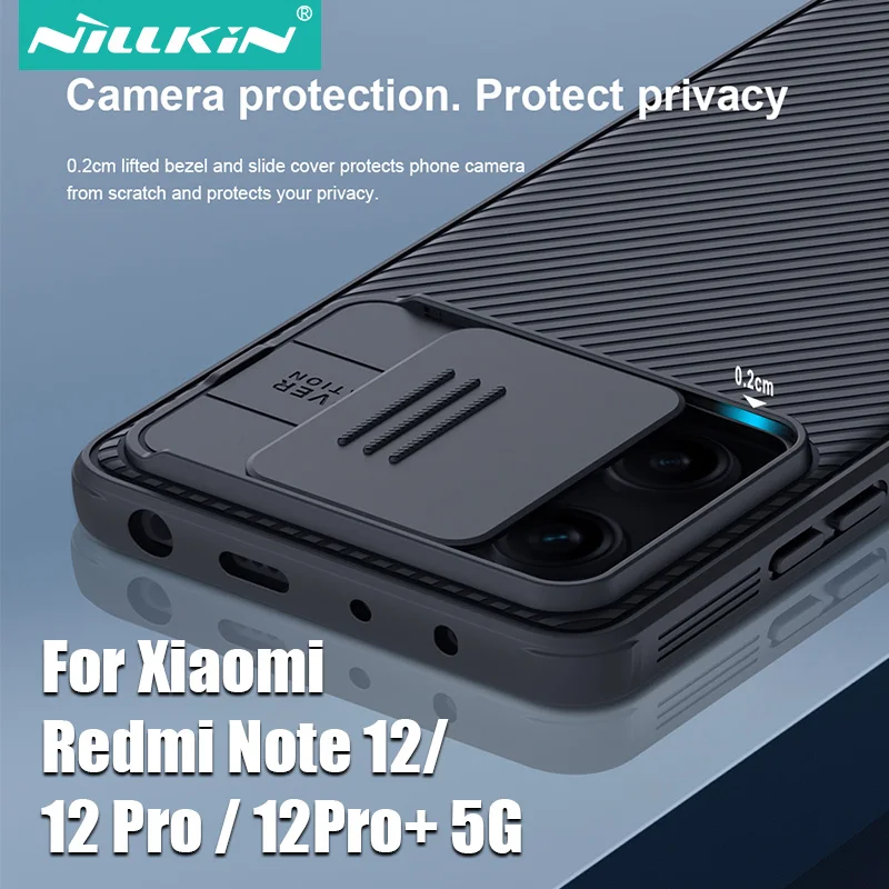 

For Xiaomi Redmi Note 12 Pro plus 5G Case NILLKIN CamShield Pro Sliding Camera Protection Back Cover For Redmi Note 12/ 12 Pro